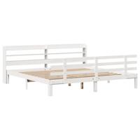Bedframe met hoofdeinde zonder matras 180x200 cm wit - thumbnail