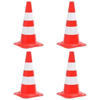 VidaXL Verkeerskegels 4 st reflecterend 50 cm rood en wit - thumbnail