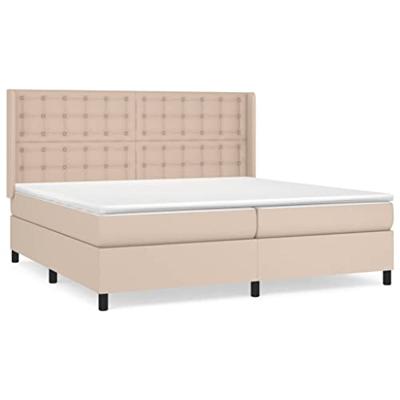 Boxspring met matras kunstleer cappuccinokleurig 200x200 cm