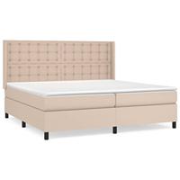 Boxspring met matras kunstleer cappuccinokleurig 200x200 cm - thumbnail