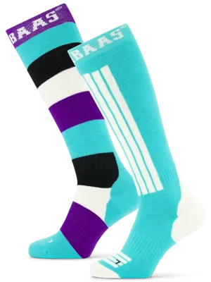 Poederbaas Striped Ski Sokken 2-pack Poederbaas Striped Ski Sokken 2-pack
