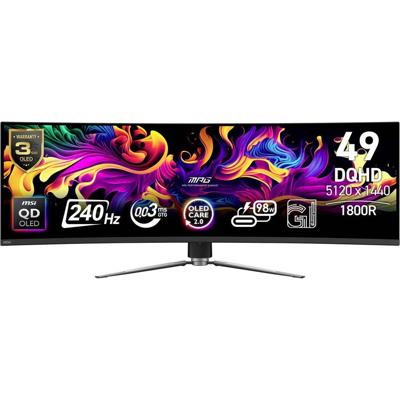 MSI MPG 491CQPXDE QD-OLED, Gaming Monitor - (124,5 cm (49 inch), DQHD, Curved, USB-hub, USB-C, 240Hz Paneel) [Energieklasse G] (9S6-3FA84T-020)