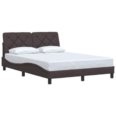Bedframe zonder matras stof donkerbruin 140x190 cm