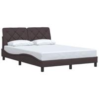 Bedframe zonder matras stof donkerbruin 140x190 cm - thumbnail