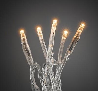 Micro LED lichtsnoer transparant met 100 extra warm witte lampen