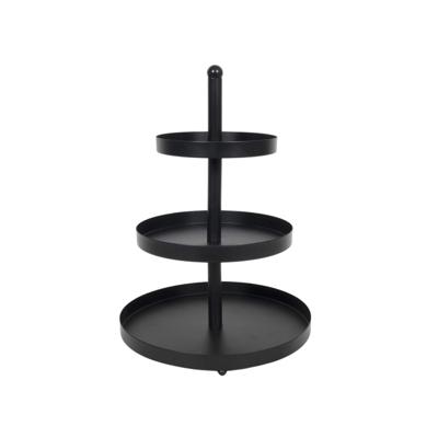 HIT Metalen Etagere - Serveertoren - 3 laags - 25 x 35 cm - Zwart