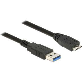 DELOCK Kabel USB 3.0 Type-A stekker > USB 3.0 Type Micro-B stekker 1,0 m zwart