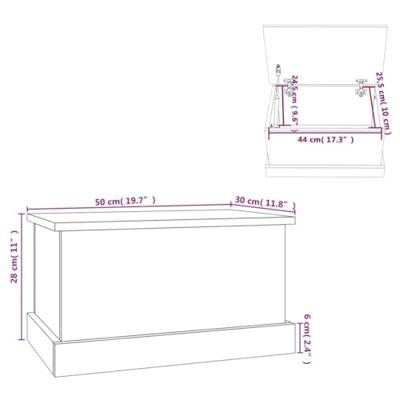 Opbergbox 50x30x28 cm bewerkt hout zwart Opbergbox 50x30x28 cm bewerkt hout zwart