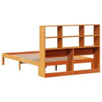 Bed met boekenkast zonder matras grenenhout wasbruin 120x190 cm - thumbnail