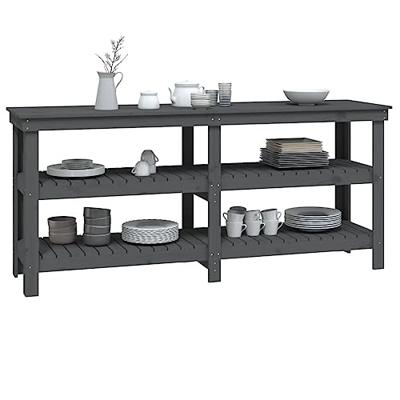 VidaXL Werkbank 181x50x80 cm massief grenenhout grijs