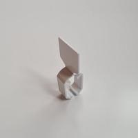 Maataanduider met klem wit blanco - thumbnail