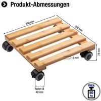 Metafranc WU0825340 Plantentrolley Bamboe Laadvermogen (max.): 60 kg 300 mm x 300 mm x 74 mm Aantal rollers 4 - thumbnail