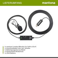 Mantona Lavalier Microfoon voor GoPro 3/3+/4, Lavalier-condensatormicrofoon, 2,8 m, mini-USB-stekker, GoPro 3 3+ 4 - thumbnail