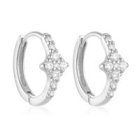 Zilveren Elenza Oorbellen met Diamantjes - Tijdloze Elegantie voor Dames - thumbnail