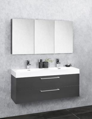 Badkamermeubelset Differnz Somero Met Keramiek Wastafel 120 cm Antraciet Differnz