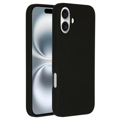 Accezz Liquid Silicone Backcover met MagSafe iPhone 16 Plus Telefoonhoesje Zwart
