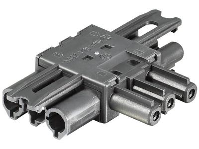 BACHMANN verdeelblok WIELAND GST18 1xIn/2xOut, plat, zwart