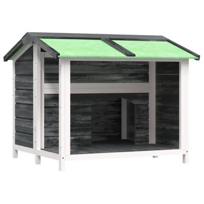 VidaXL Hondenhok 96x87x80,5 cm massief grenenhout grijs VidaXL Hondenhok 96x87x80,5 cm massief grenenhout grijs