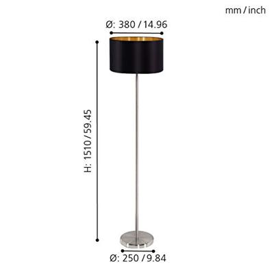 Eglo VloerlampMaserlo 38cm metaalgrijs zwart met goud - 95169