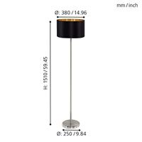 Eglo VloerlampMaserlo 38cm metaalgrijs zwart met goud - 95169 - thumbnail