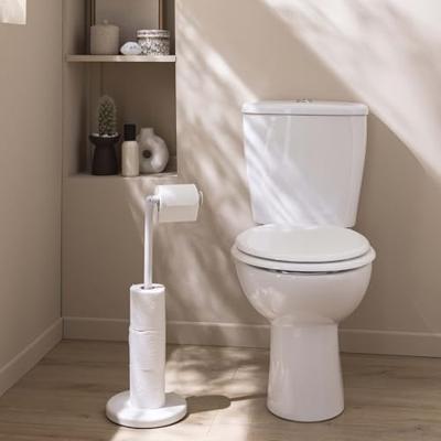 Toiletrolhouder metaal draaibaar wit