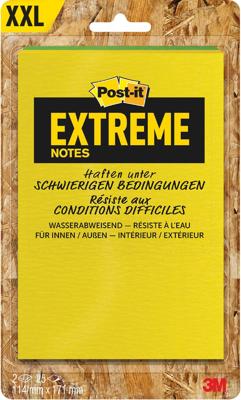 Post-it® Extreme Notes, ft 114 x 171 mm, 2 blokken van 25 blaadjes, geassorteerde kleuren Post-it® Extreme Notes, ft 114 x 171 mm, 2 blokken van 25 blaadjes, geassorteerde kleuren