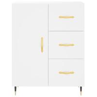 Hoge kast 69,5x34x180 cm bewerkt hout wit - thumbnail