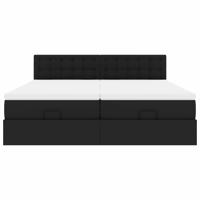 Ottoman bed met matrassen en LED's 200x200cm kunstleer zwart - thumbnail