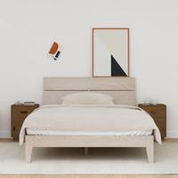 Nachtkastjes 2 st 40x34x55 cm massief grenenhout honingbruin - thumbnail