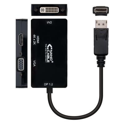Adapter DisplayPort naar VGA/DVI/HDMI 3 en 1 NANOCABLE 10.16.3301-BK Zwart
