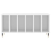 Platenkast 100x38x48 cm bewerkt hout wit - thumbnail