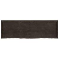 VidaXL Wastafelblad 160x50x(2-4) cm behandeld massief hout donkerbruin - thumbnail
