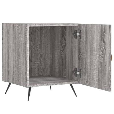 Nachtkastjes 2 st 40x40x50 cm bewerkt hout grijs sonoma eiken