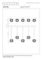 Lucide CINTRA - Hanglamp - LED Dimb. - 5x4,7W 2700K - Transparant - thumbnail