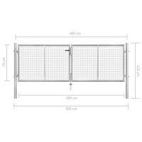Poort 306x125 cm gegalvaniseerd staal zilverkleurig - thumbnail