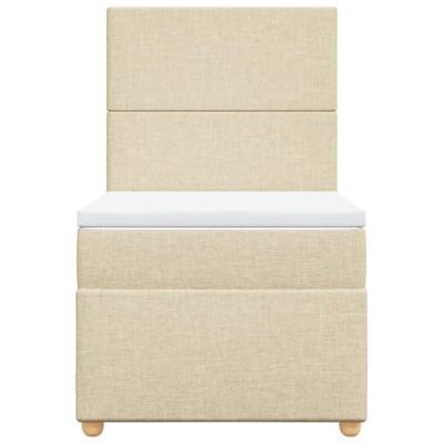 Boxspring met matras stof crèmekleurig 100x200 cm