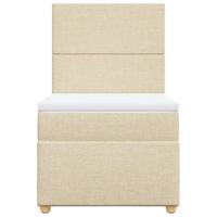 Boxspring met matras stof crèmekleurig 100x200 cm - thumbnail