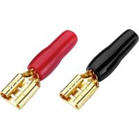 Monacor 0344930 Platte stekker (male) Insteekbreedte: 6.3 mm Rood, Zwart 20 stuk(s) - thumbnail