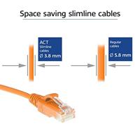 ACT DC9110 LSZH U/UTP CAT6 Datacenter Slimline Patchkabel Snagless | RJ45 connectoren | Oranje | 10 meter - thumbnail