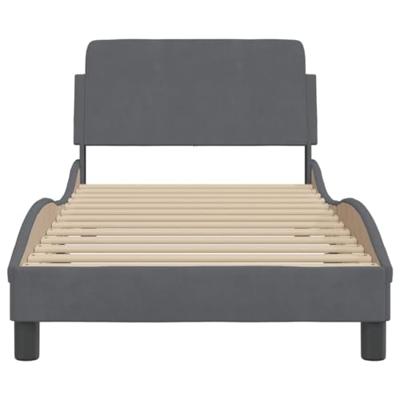 Bedframe zonder matras 90x190 cm fluweel donkergrijs