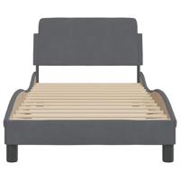 Bedframe zonder matras 90x190 cm fluweel donkergrijs - thumbnail