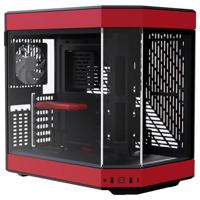 HYTE y60 midi tower behuizing (rood/zwart | 3x usb-a | tempered glass) - thumbnail