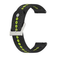 By Qubix - Dot Pattern bandje - Zwart met geel - Compatible met Garmin Vivoactive 6 / Vivoactive 5 / Vivoactive 3 - Compatible Garmin bandje - Bandbreedte: 20mm - thumbnail
