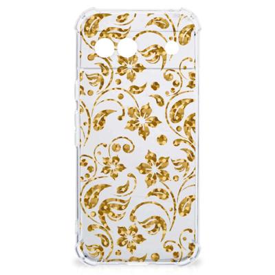 Google Pixel 8A Case Gouden Bloemen Google Pixel 8A Case Gouden Bloemen