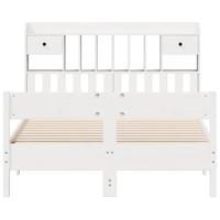Bed met boekenkast zonder matras grenenhout wit 140x190 cm - thumbnail