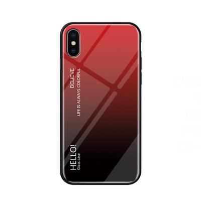 Kleurovergang glas Case voor iPhone X/XS (rood)