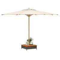Parasolvoetbedekking 70x70x25 cm poly rattan acaciahout zwart - thumbnail