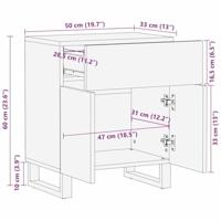 Nachtkastje Walnotenhout 50 x 33 x 60 cm massief mangohout - thumbnail