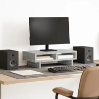 VidaXL Monitorstandaard 50x27x15 cm bewerkt hout grijs sonoma eiken - thumbnail