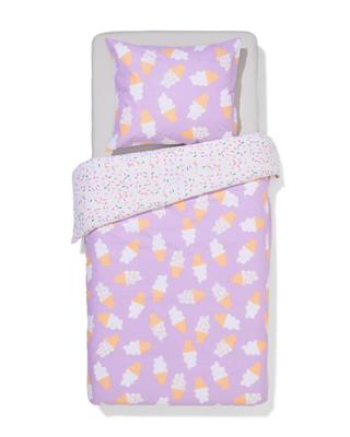 HEMA Kinderdekbedovertrek 140x200cm Zacht Katoen Ijsjes (lila)